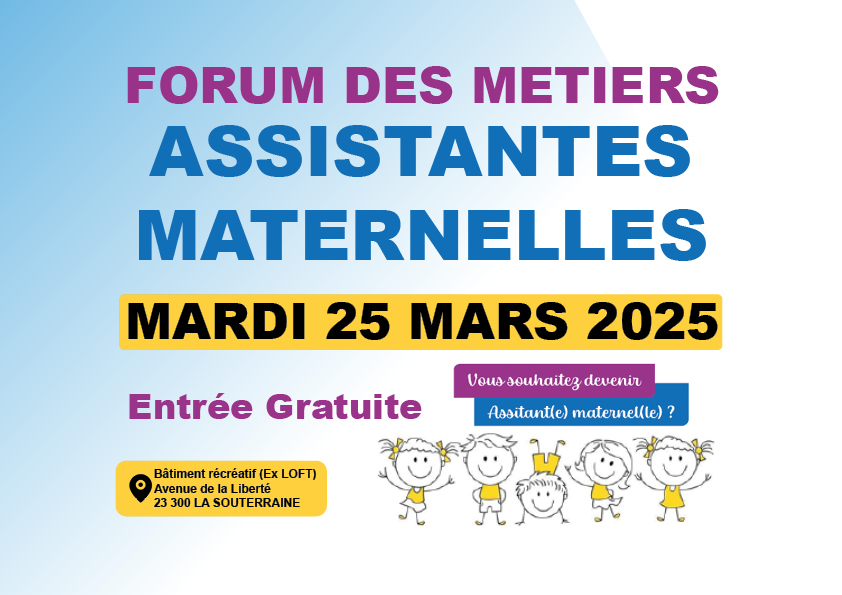 ÉVÉNEMENT Mardi 25 mars 2025 : Forum des métiers - Assistantes Maternelles