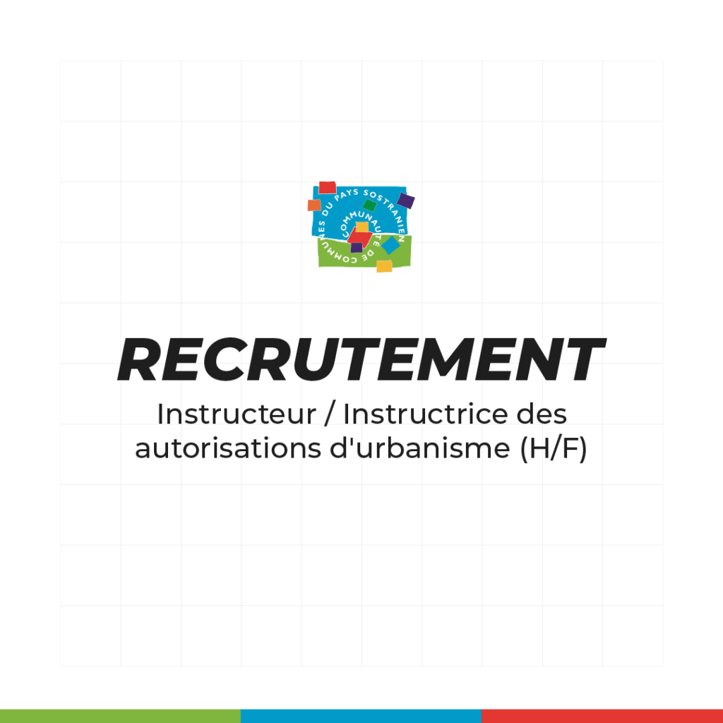 Remplacement : Recrutement d'un(e) Instructeur / Instructrice des autorisations d'urbanisme (H/F)